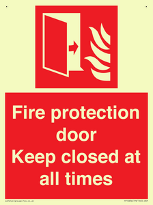 Fire protection door Keep closed at all times